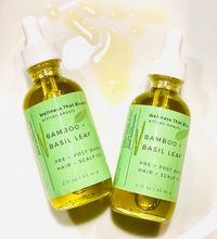 Load image into Gallery viewer, Low Stock! Bamboo + Basil Leaf PRE + POST Herbal infused Hair &amp; Scalp Oil
