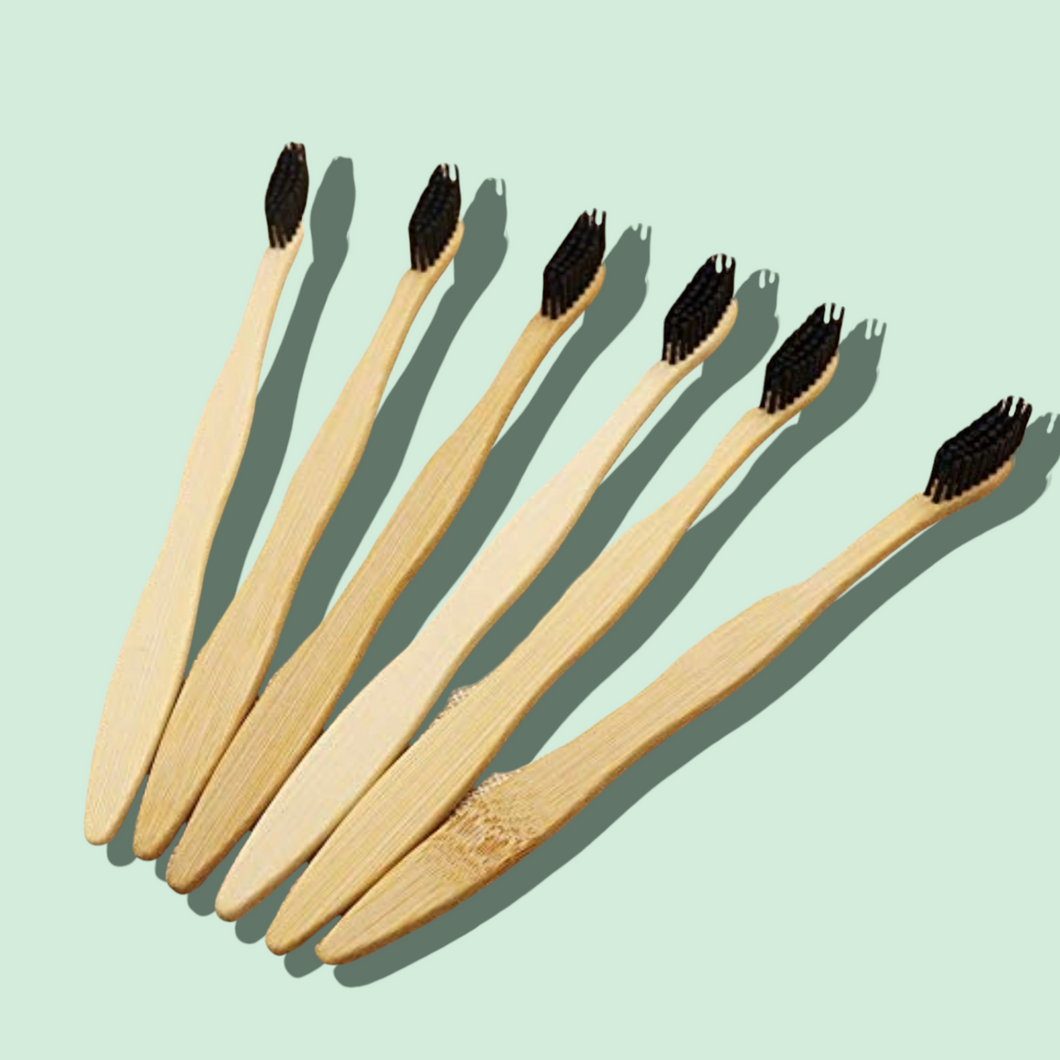 Biodegradable Bamboo Black Charcoal Toothbrush (1 ea.)